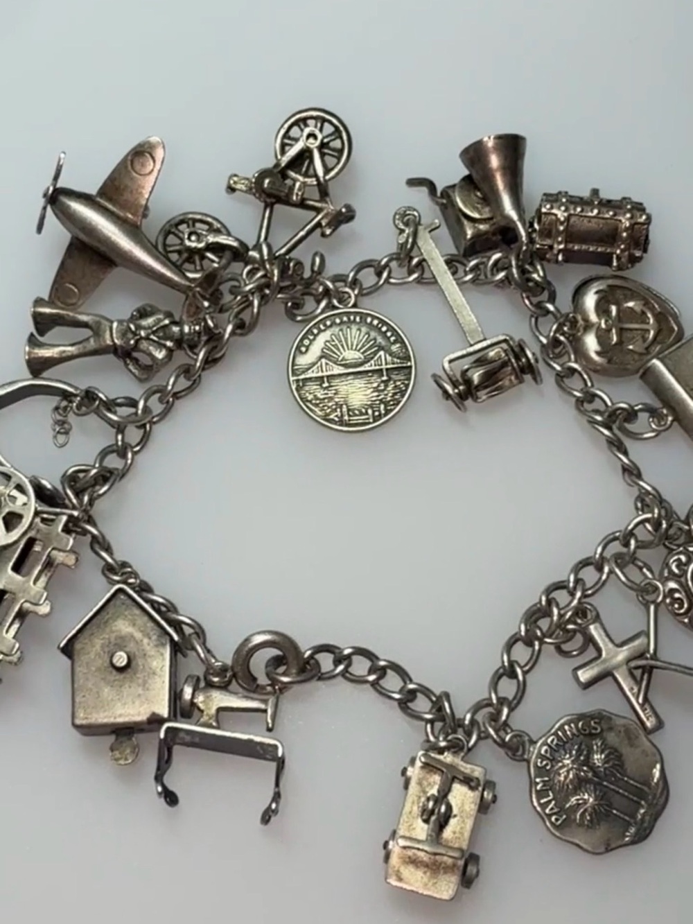 Vintage Charm Bracelet with Date Disc